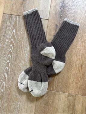 Men's Brown and Cream Thermal Work Socks